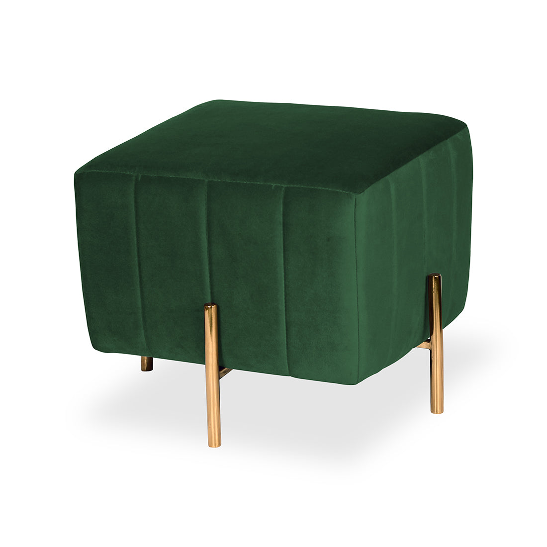 Square Gold Ottoman Stainless Steel In Green