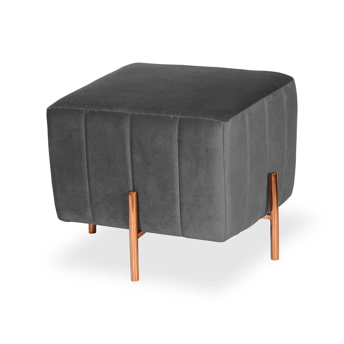 Square Rose Gold Ottoman Stainless Steel In Grey