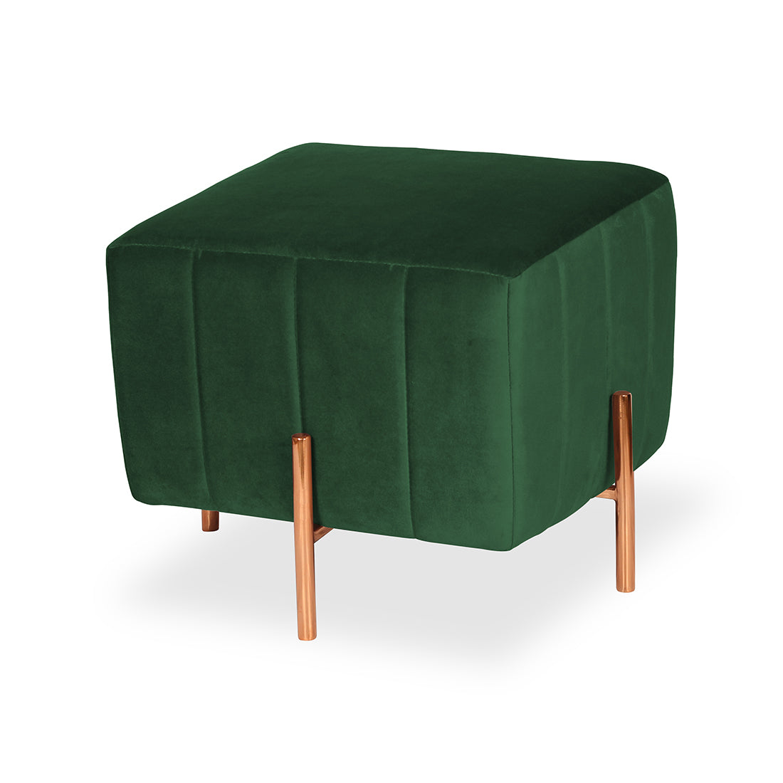 Square Rose Gold Ottoman Stainless Steel In Green