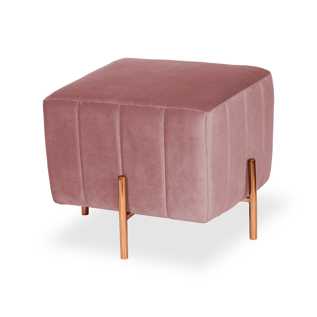 Square Rose Gold Ottoman Stainless Steel In Pink