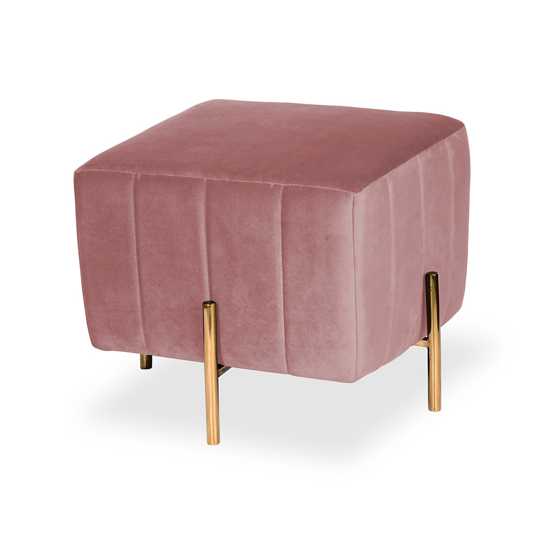 Square Gold Ottoman Stainless Steel In Pink