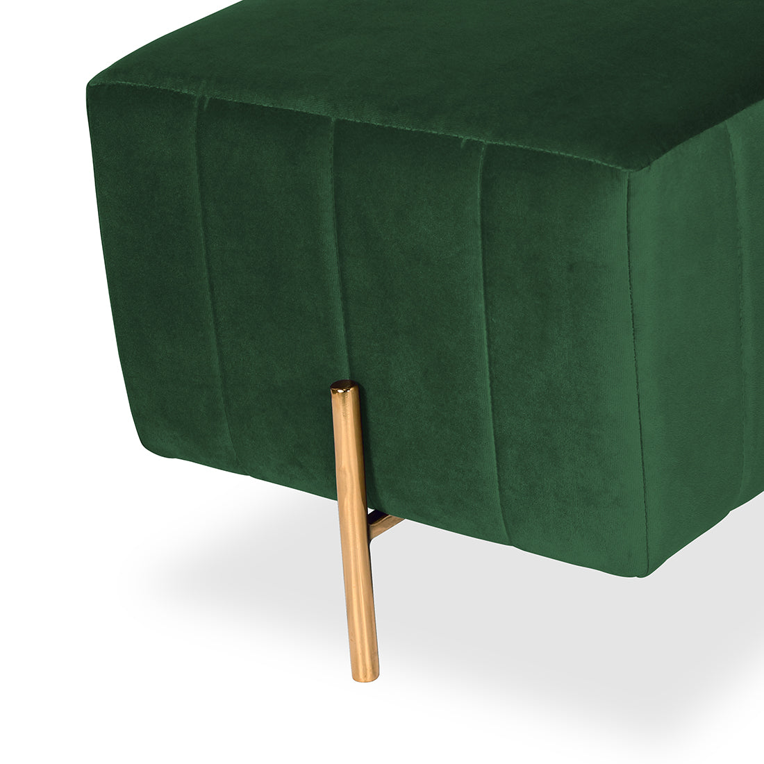 Square Gold Ottoman Stainless Steel In Green
