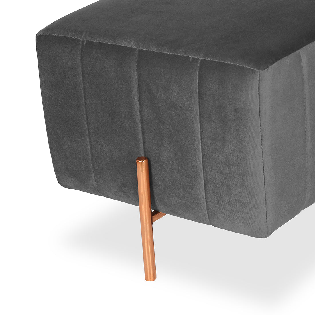 Square Rose Gold Ottoman Stainless Steel In Grey