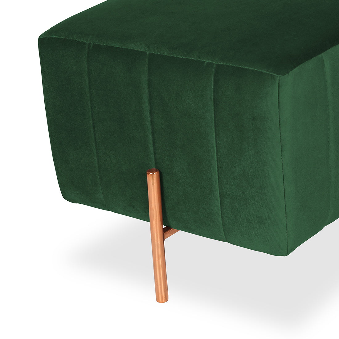 Square Rose Gold Ottoman Stainless Steel In Green