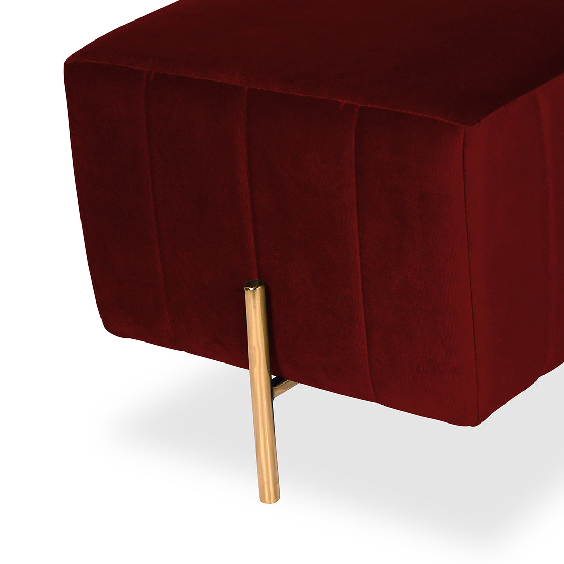 Square Gold Ottoman Stainless Steel In Mehroon