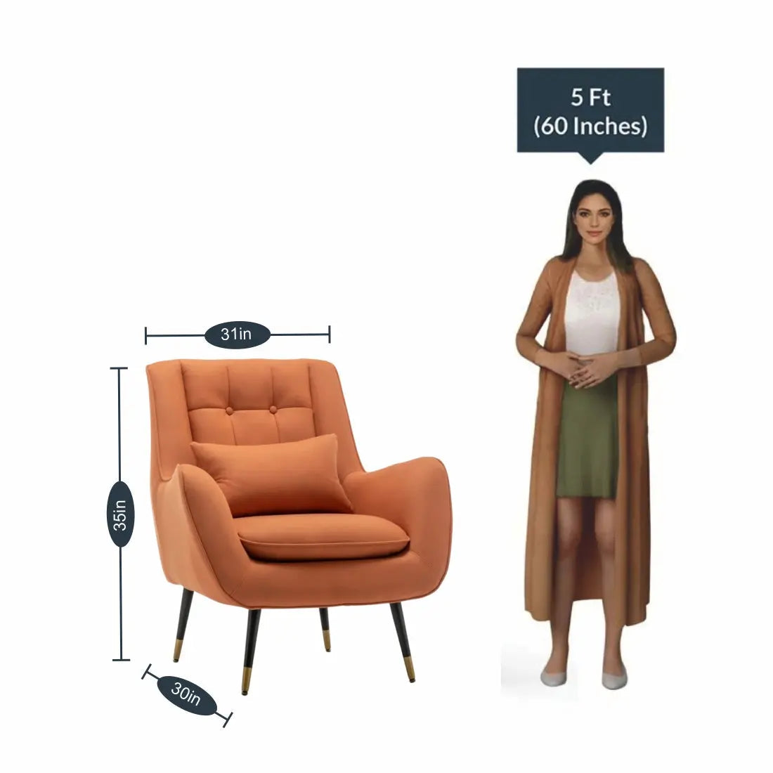 Dowdle Accent Lounge Chair – Orange
