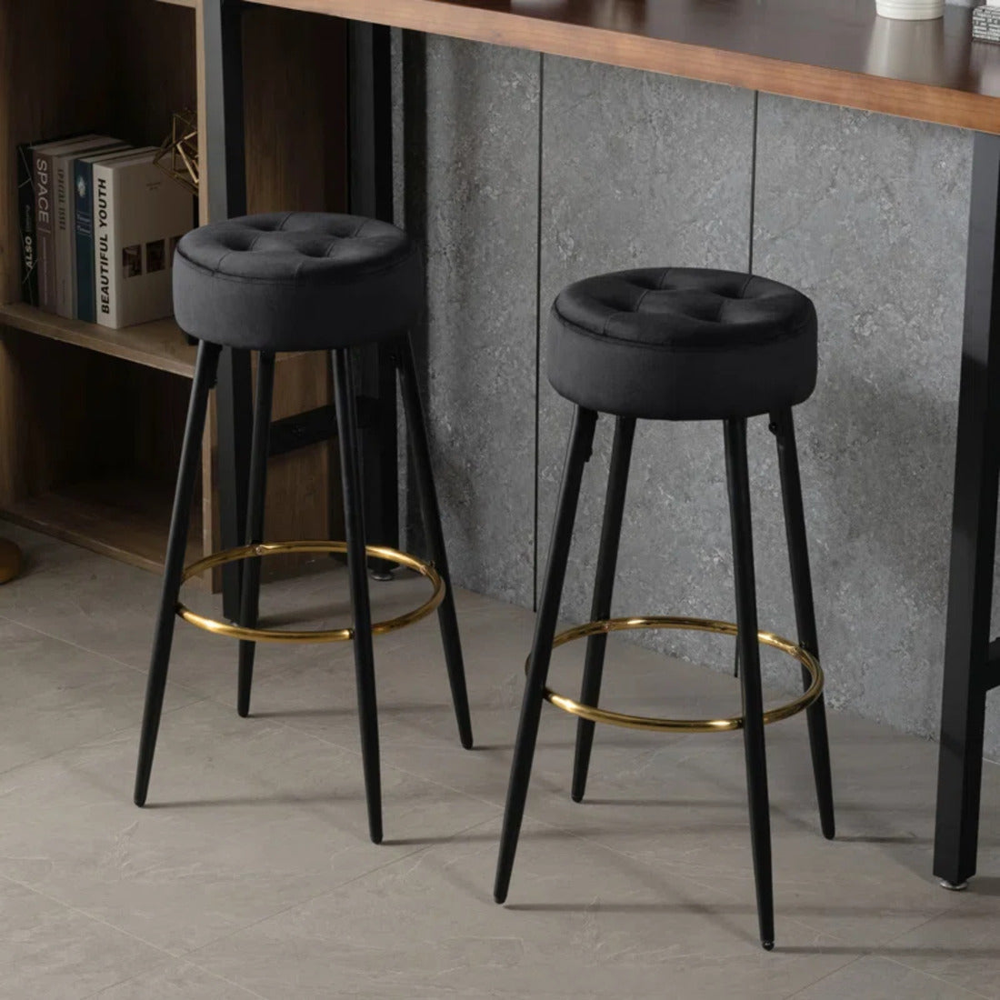 Ceazar Counter Stool - Black