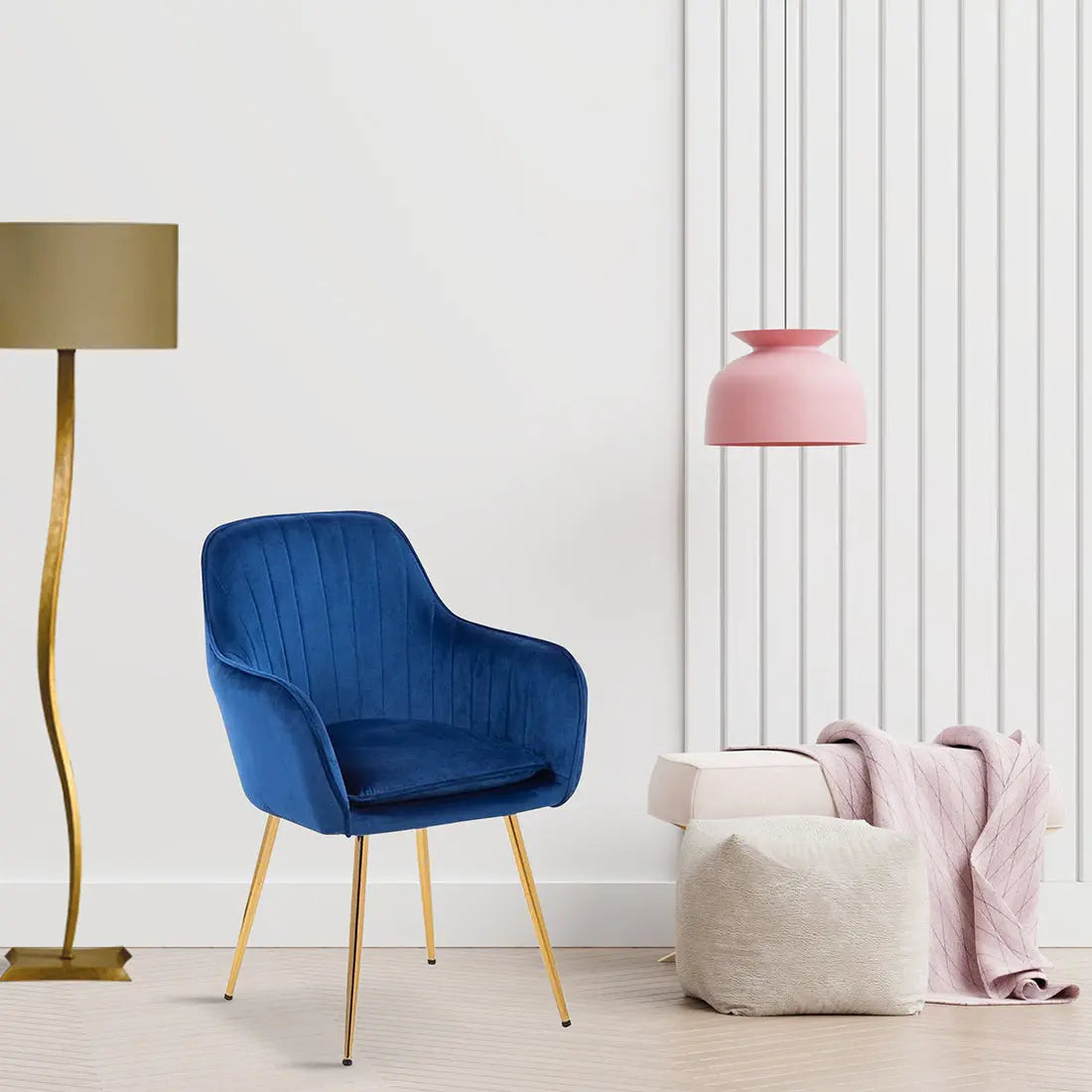 Nova Plush Accent Chair – Blue
