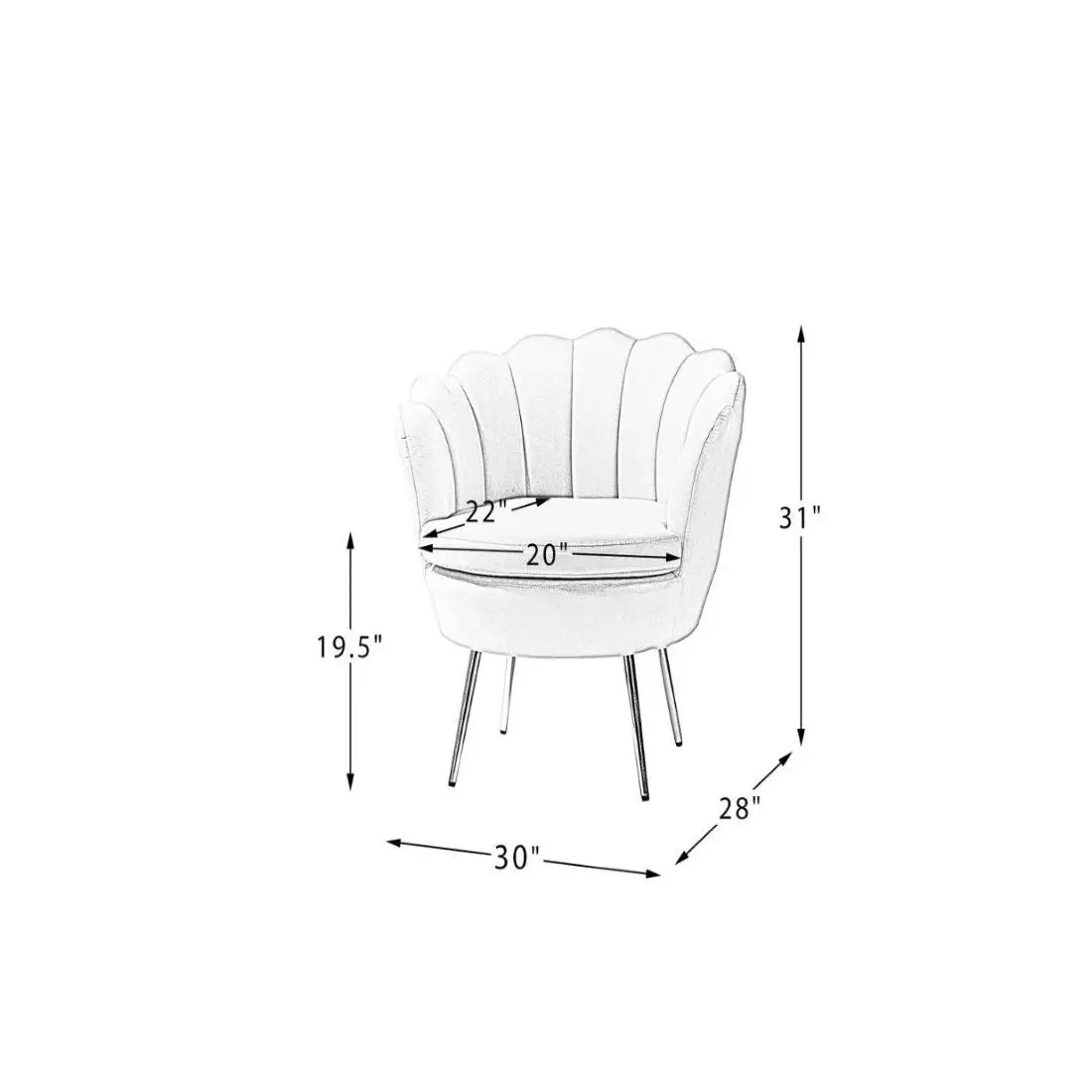 Shell Motif Accent Chair – Orange