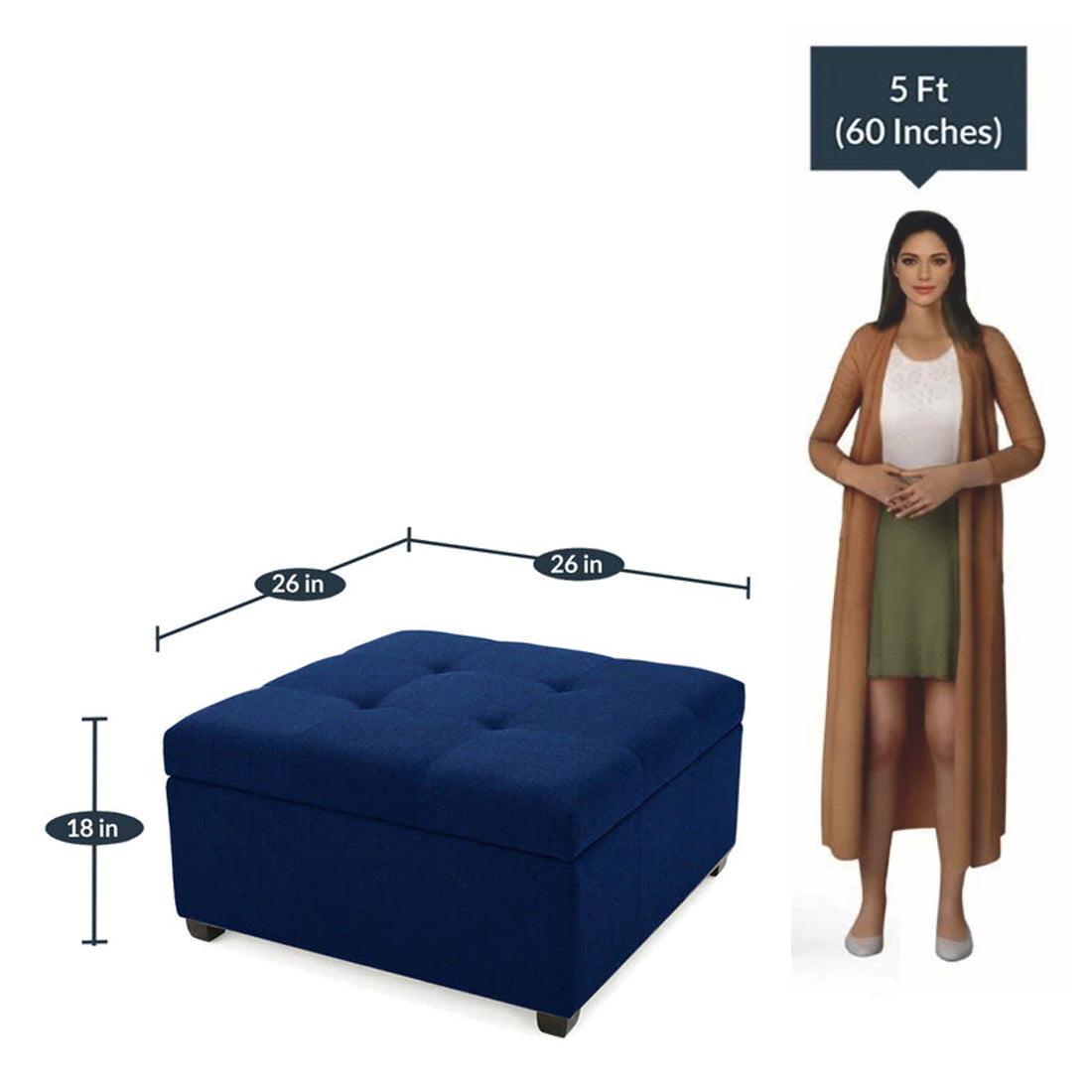 Falan Ottoman In Bluie