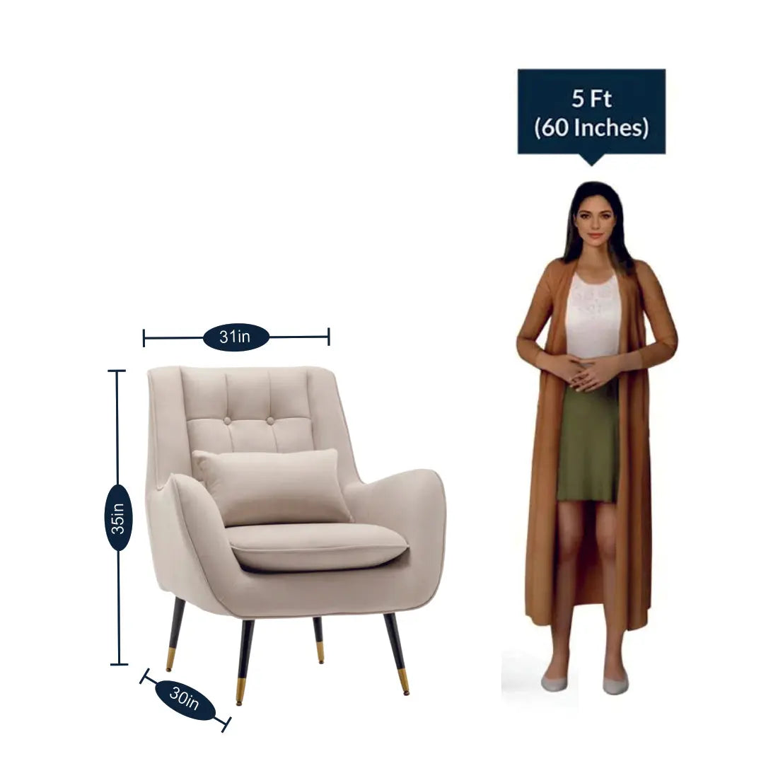 Dowdle Accent Lounge Chair – Beige