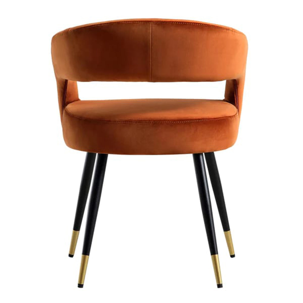 Bentlee Accent Chair Orange | Upholstered Accent Chair Rust Orange