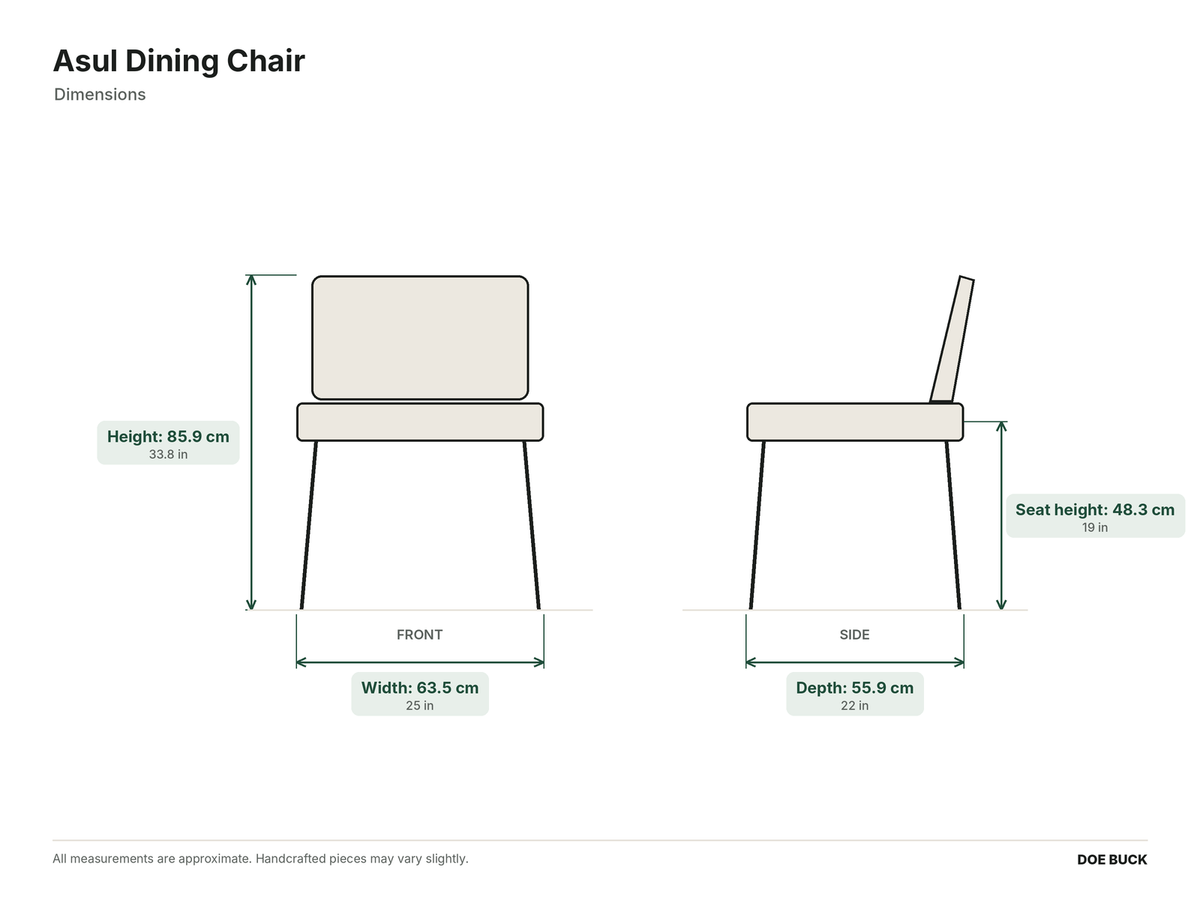 Asul Dining Chair dimensions