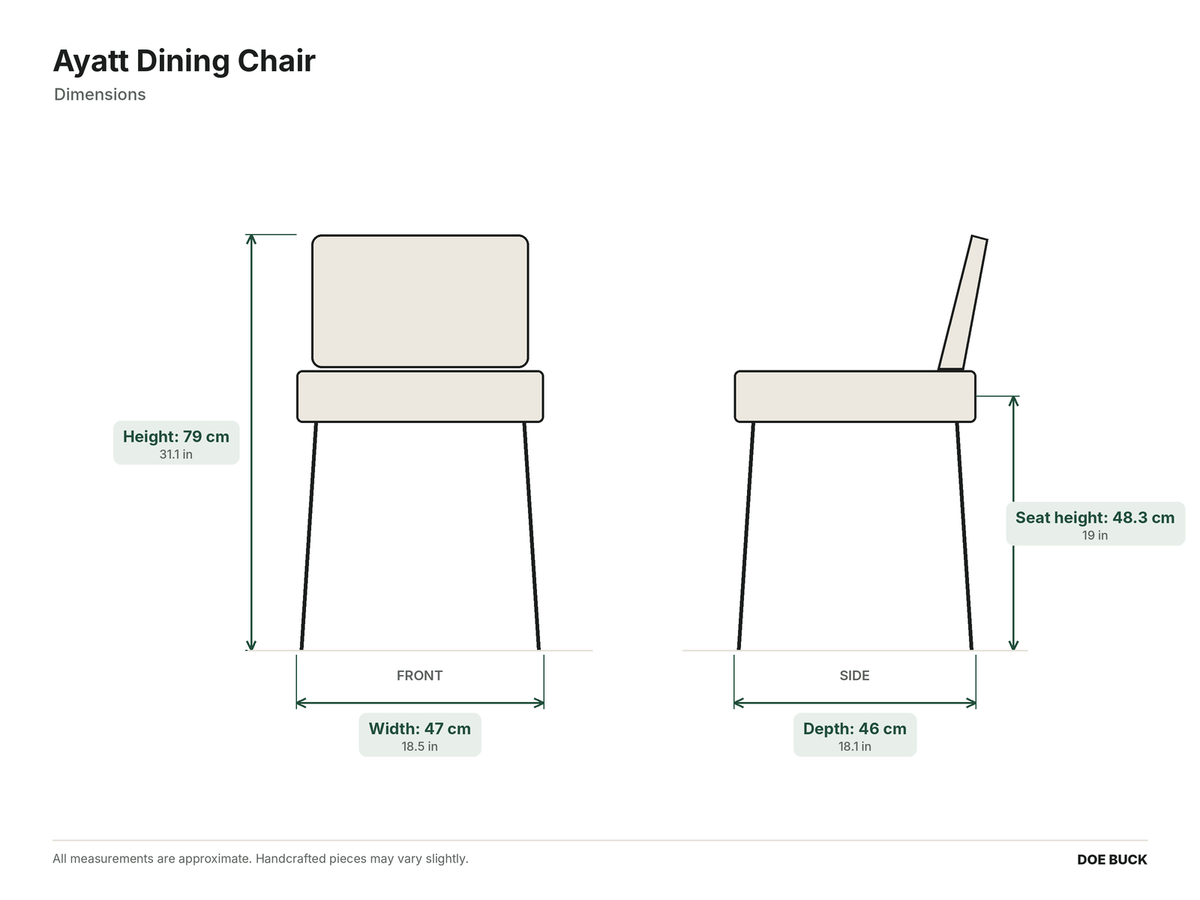 Ayatt Dining Chair dimensions