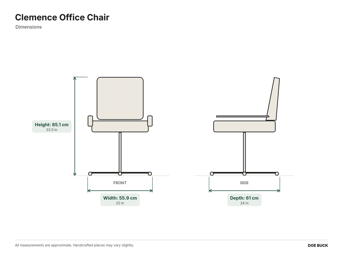 Clemence Office Chair dimensions