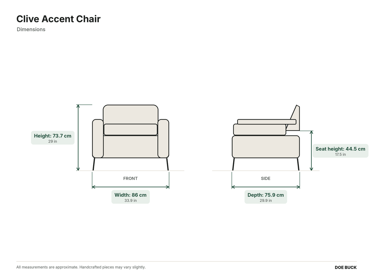Clive Accent Chair dimensions
