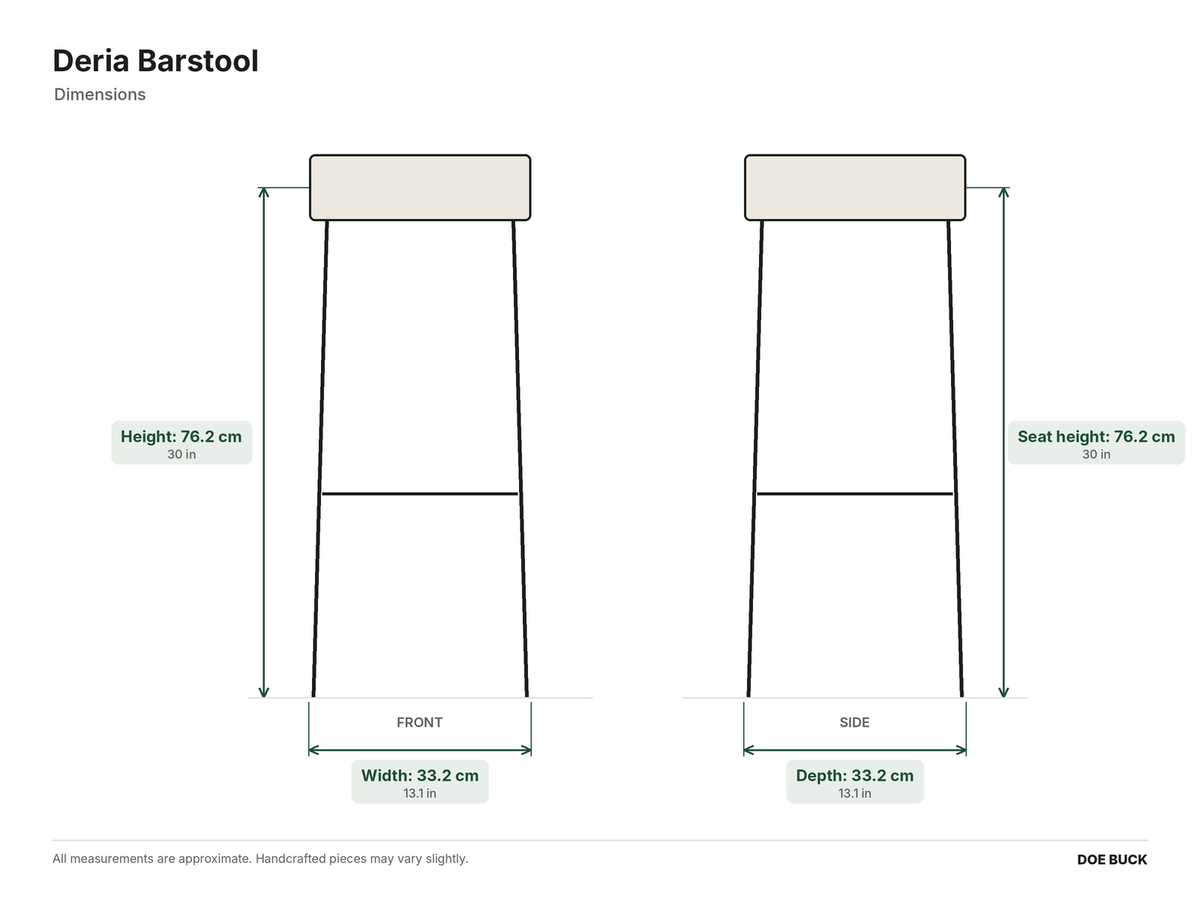 Deria Barstool dimensions