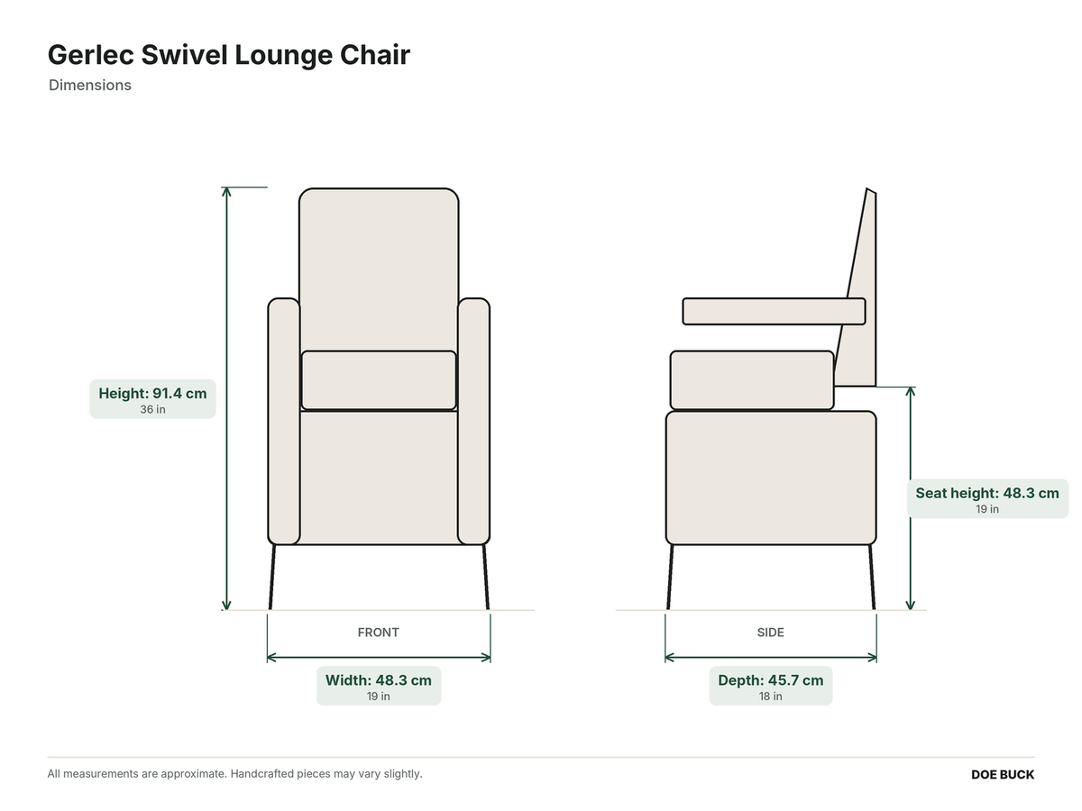 Gerlec Swivel Lounge Chair dimensions