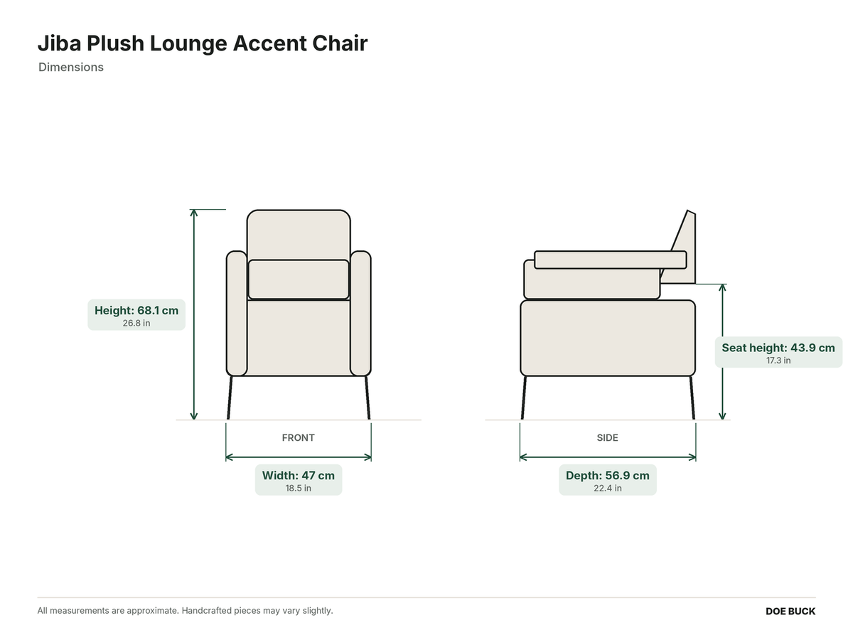 Jiba Plush Lounge Accent Chair dimensions