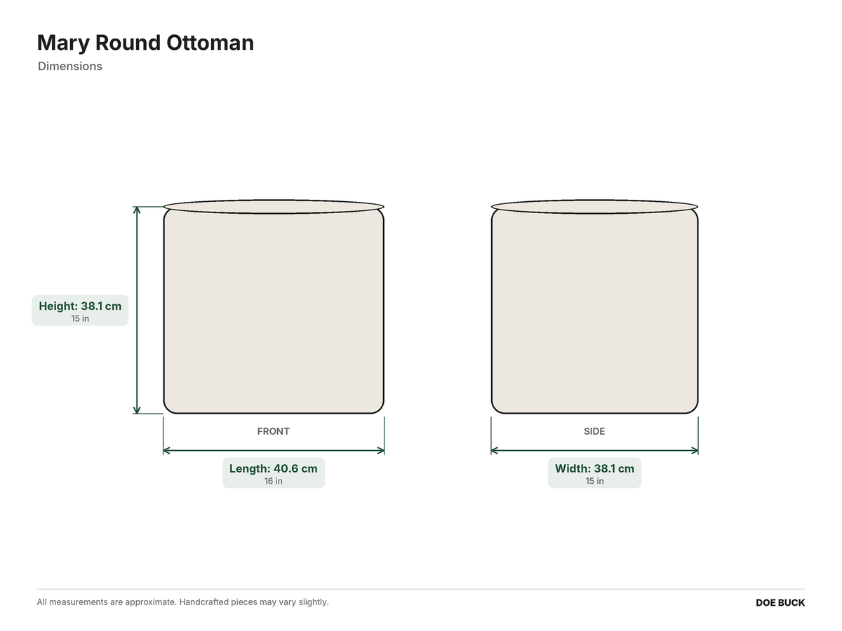 Mary Round Ottoman dimensions