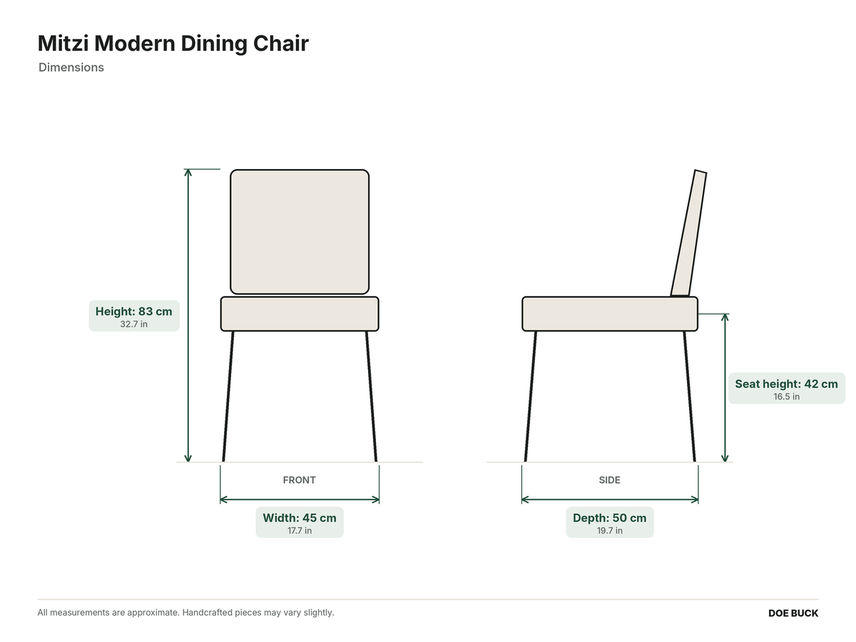Mitzi Modern Dining Chair dimensions