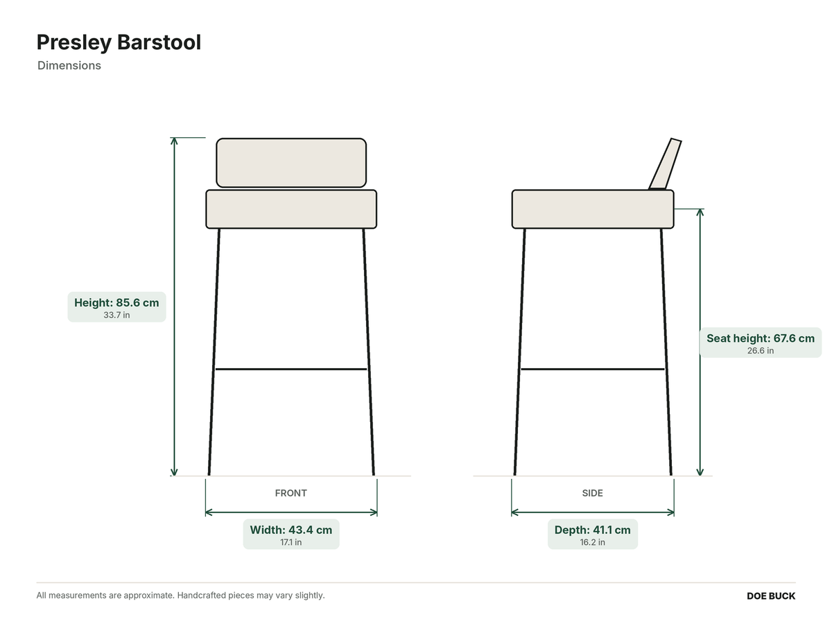 Presley Barstool dimensions