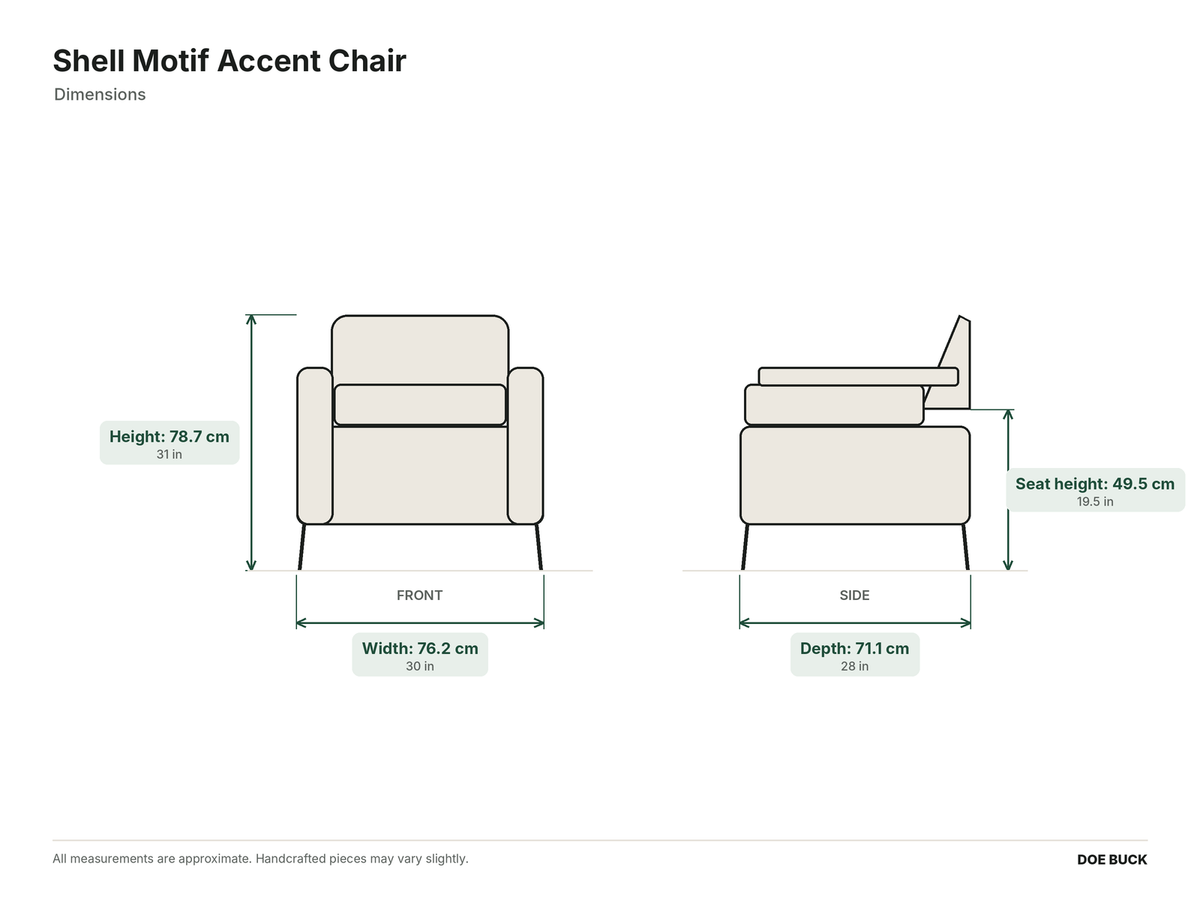 Shell Motif Accent Chair dimensions