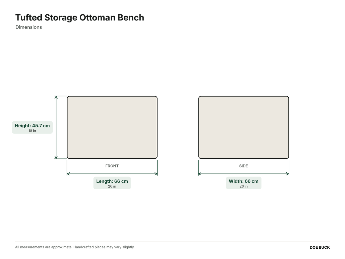 Tufted Storage Ottoman Bench dimensions