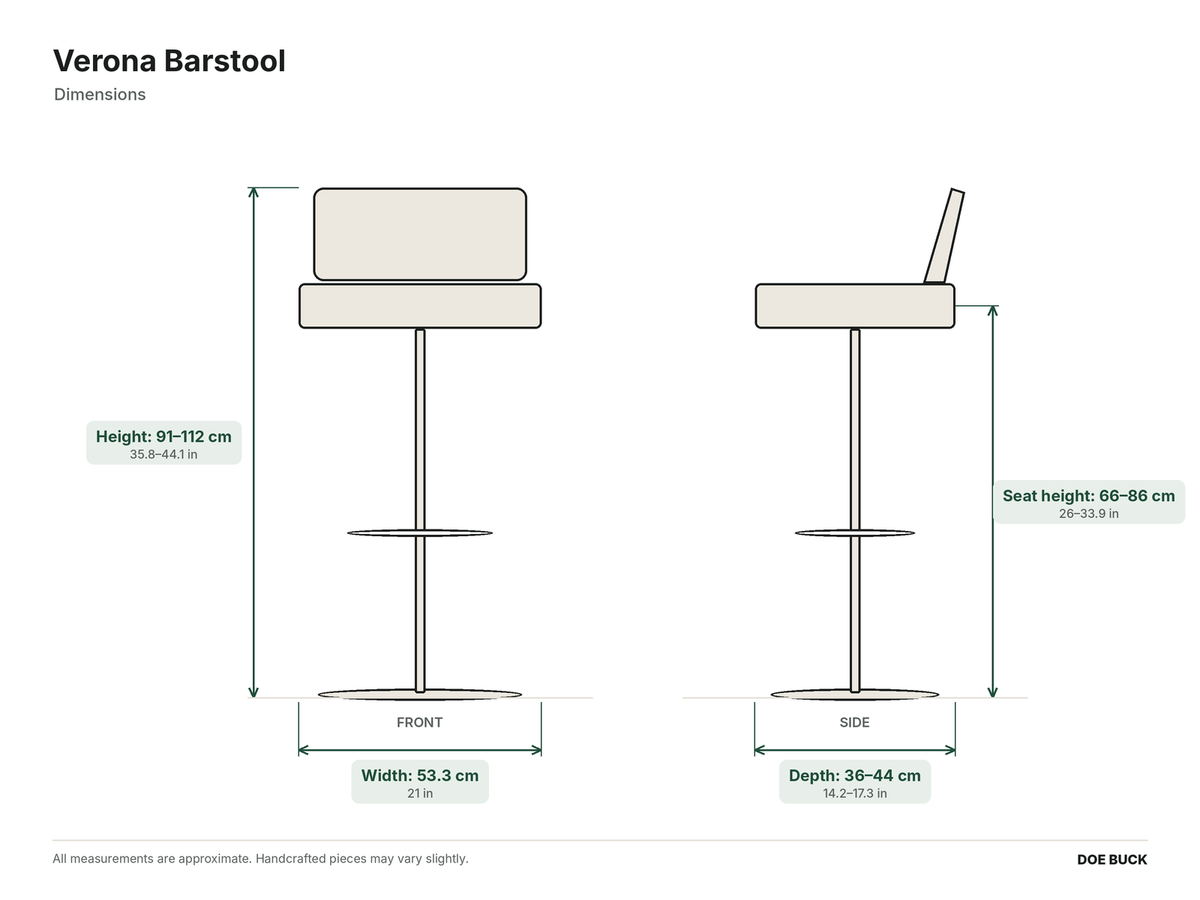 Verona Barstool dimensions