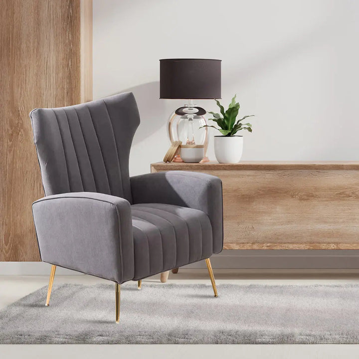 Orion Wingback Accent Chair – Grey
