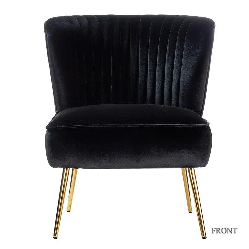 Luna Tufted Accent Chair – Black