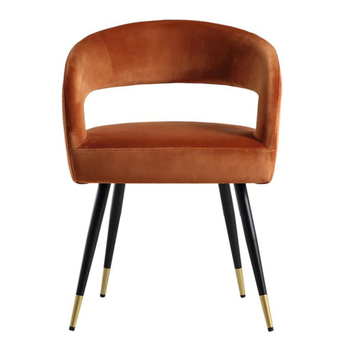 Bentlee Accent Chair Orange | Upholstered Accent Chair Rust Orange