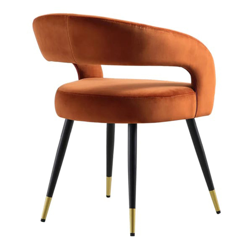 Bentlee Accent Chair Orange | Upholstered Accent Chair Rust Orange