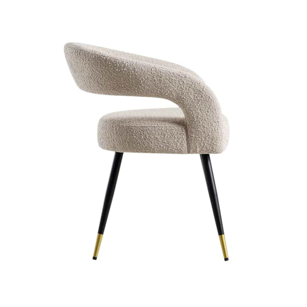 Bentlee Accent Chair Beige Boucle | Boucle Fabric Accent Chair Beige