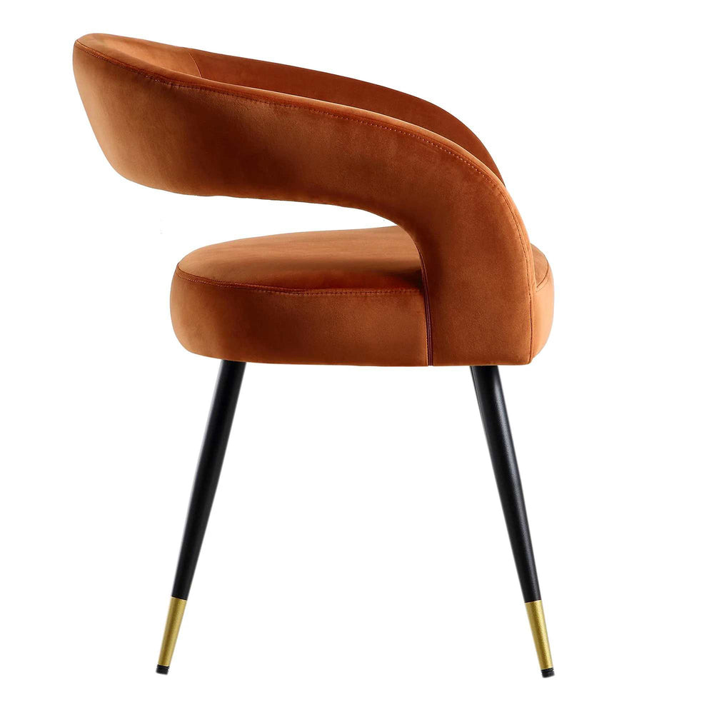 Bentlee Accent Chair Orange | Upholstered Accent Chair Rust Orange
