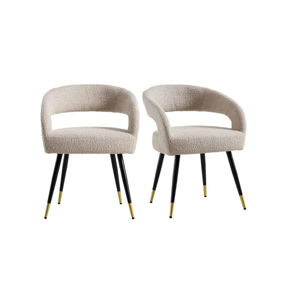 Bentlee Accent Chair Beige Boucle | Boucle Fabric Accent Chair Beige