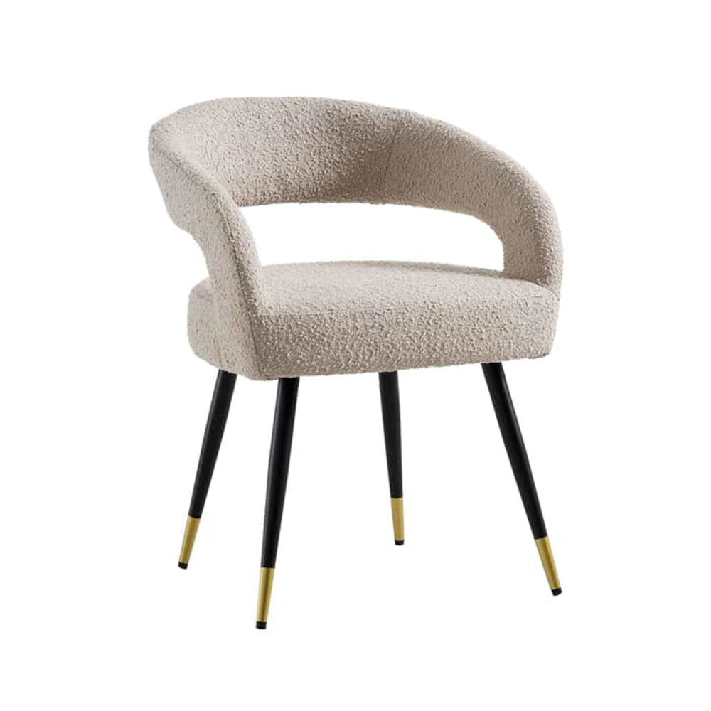 Bentlee Accent Chair Beige Boucle | Boucle Fabric Accent Chair Beige