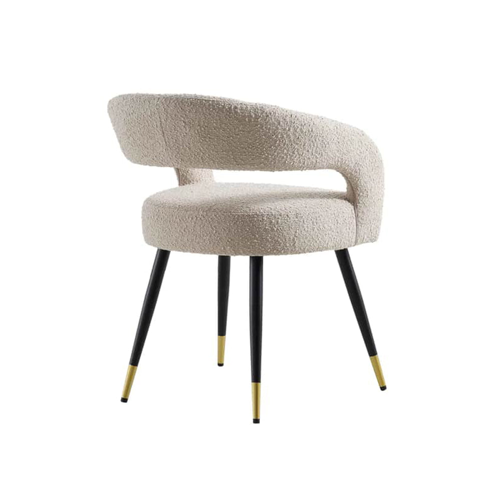 Bentlee Accent Chair Beige Boucle | Boucle Fabric Accent Chair Beige