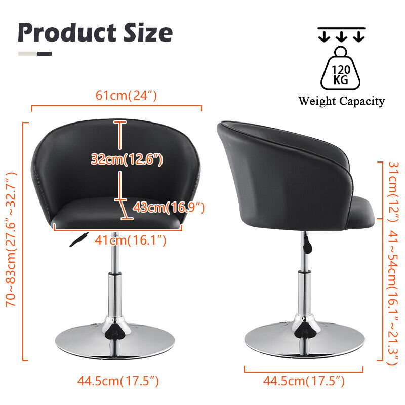 Homy Swivel Bar Stool/Chair - Black