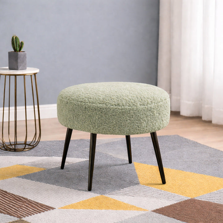 Doe Buck Luna Ottoman With Black Legs |Sage
