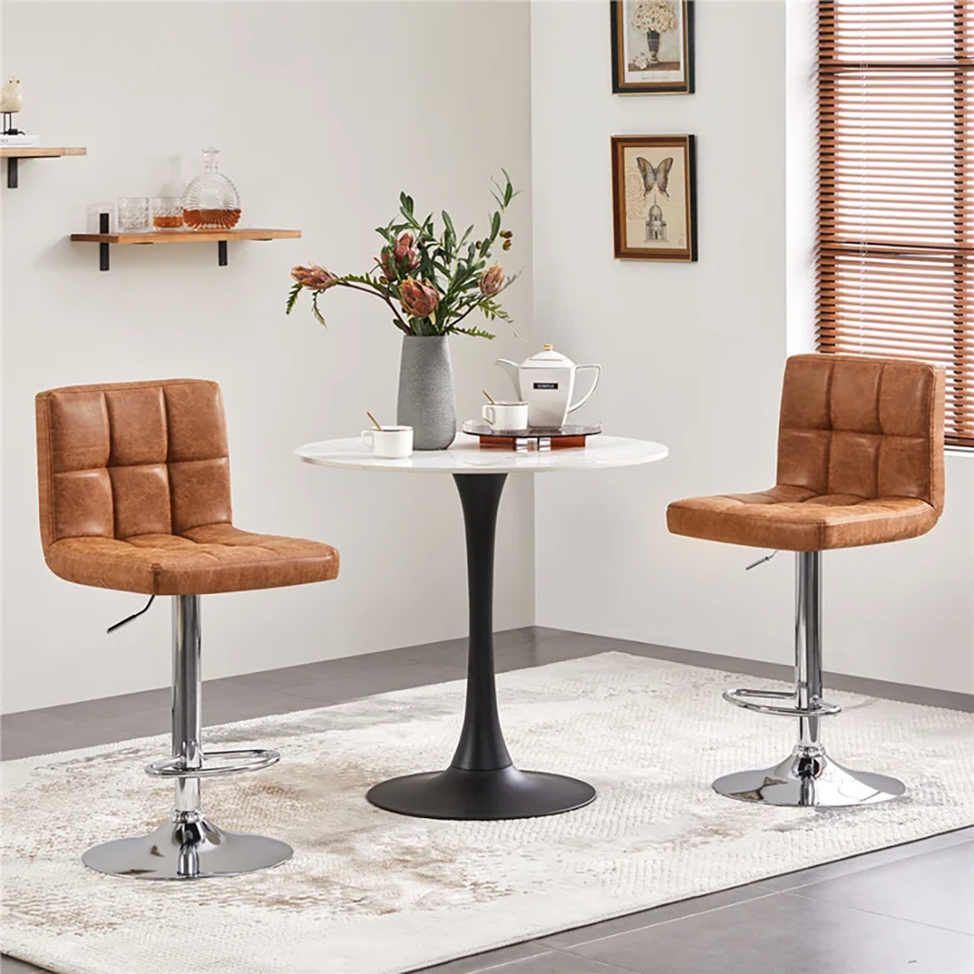 Gerrilyn Swiel Adjustable Bar Stool - Tan