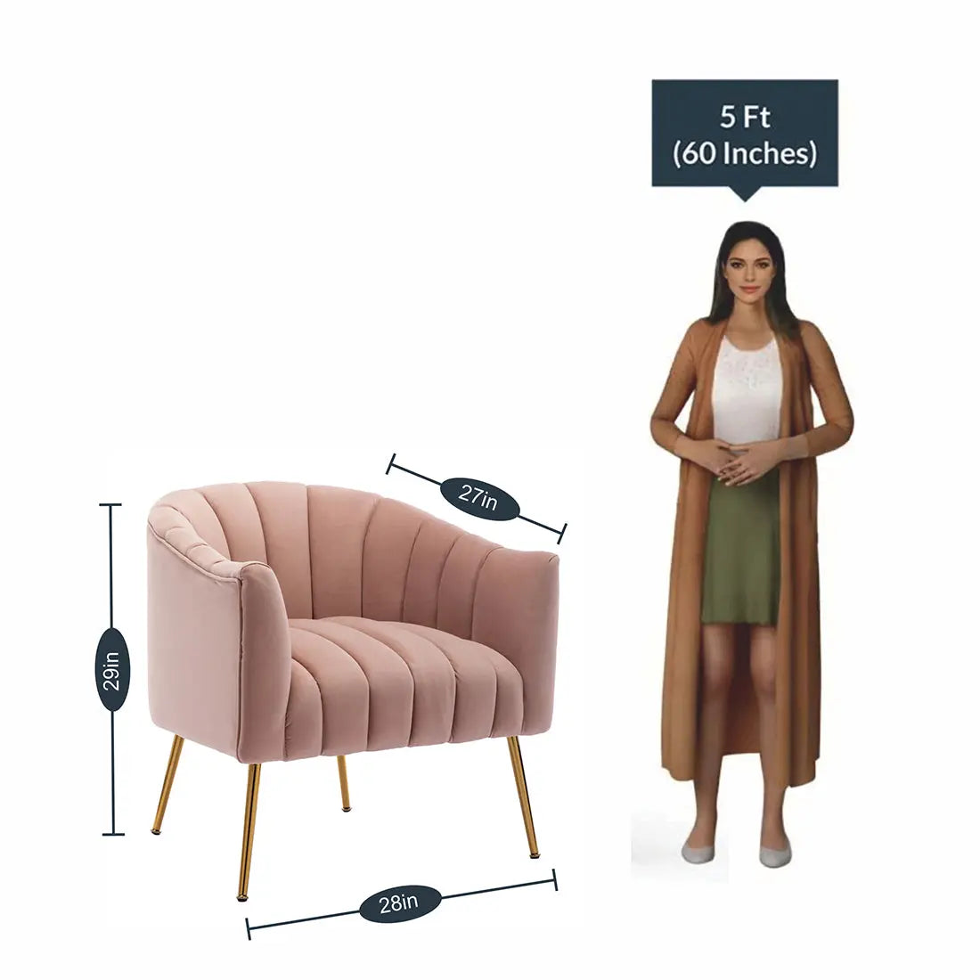 Aurora Velvet Accent Chair – Pink
