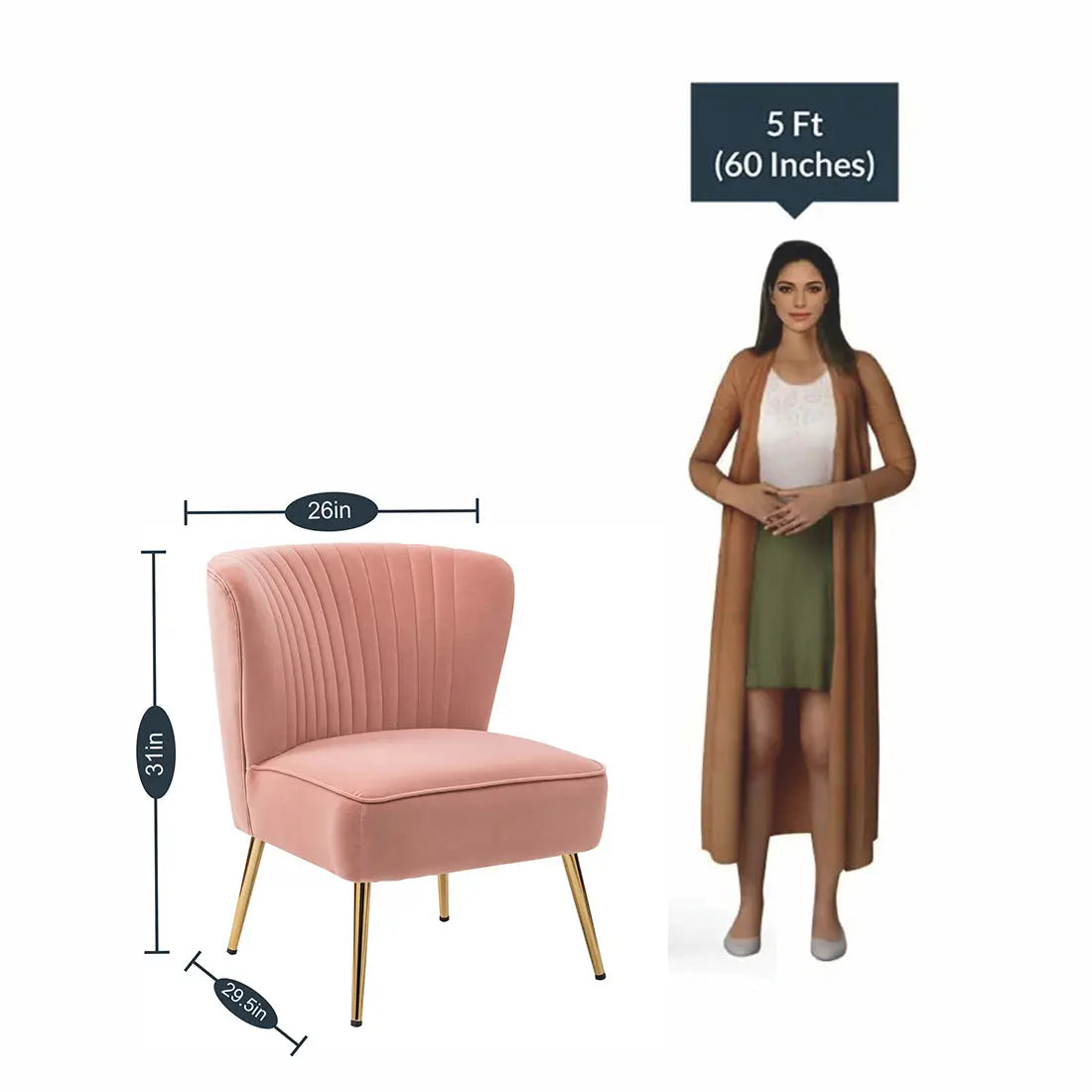 Luna Tufted Accent Chair – Pink