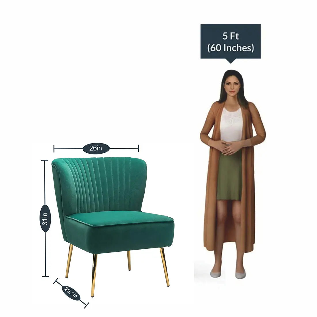 Luna Tufted Accent Chair – Sea Green