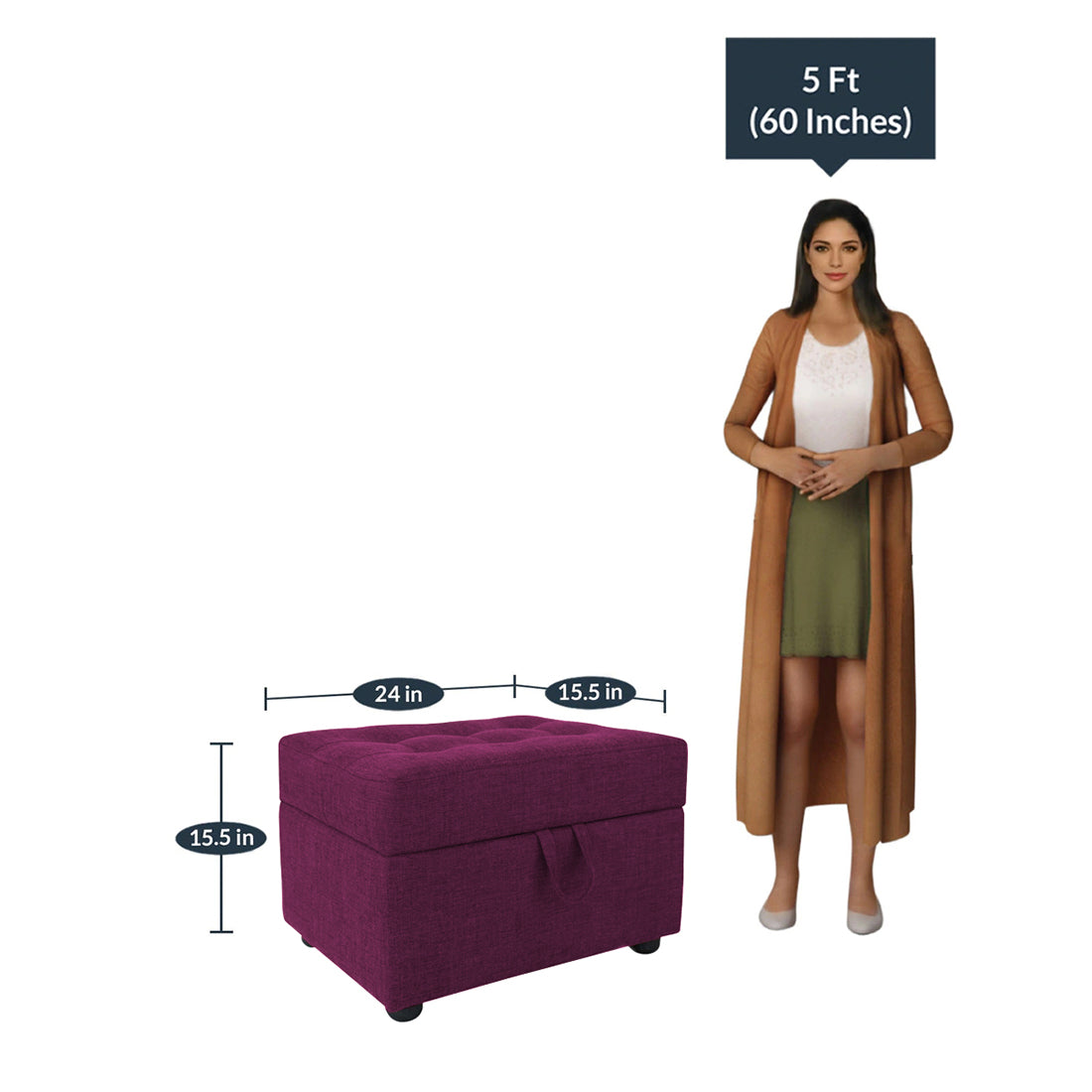 Maisy Ottoman In Purple