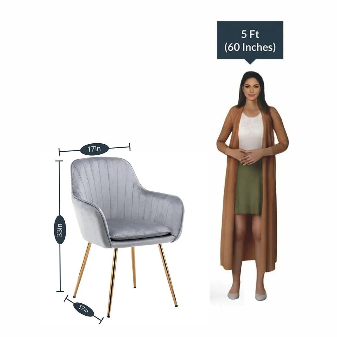 Nova Plush Accent Chair – Grey