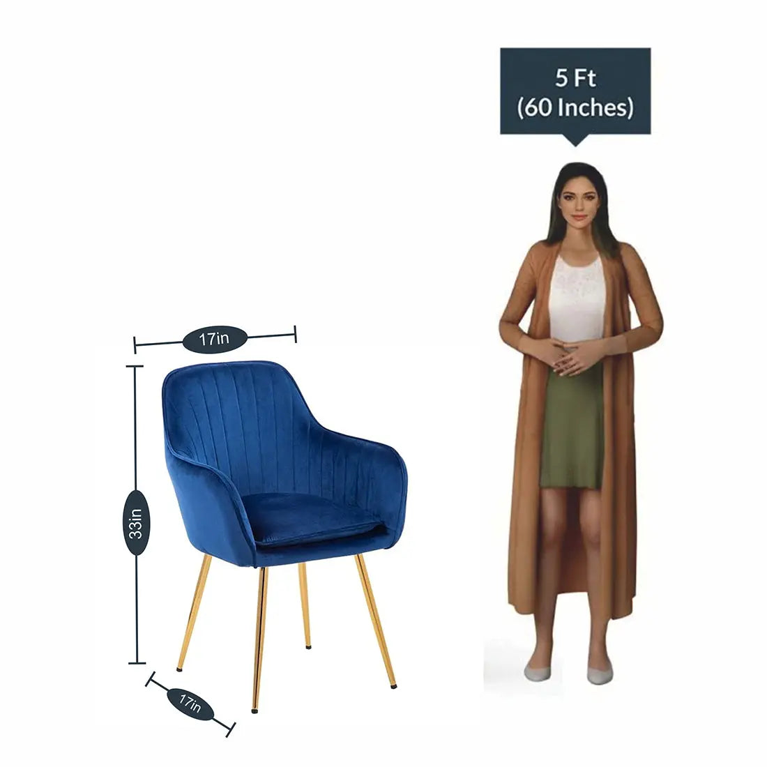 Nova Plush Accent Chair – Blue