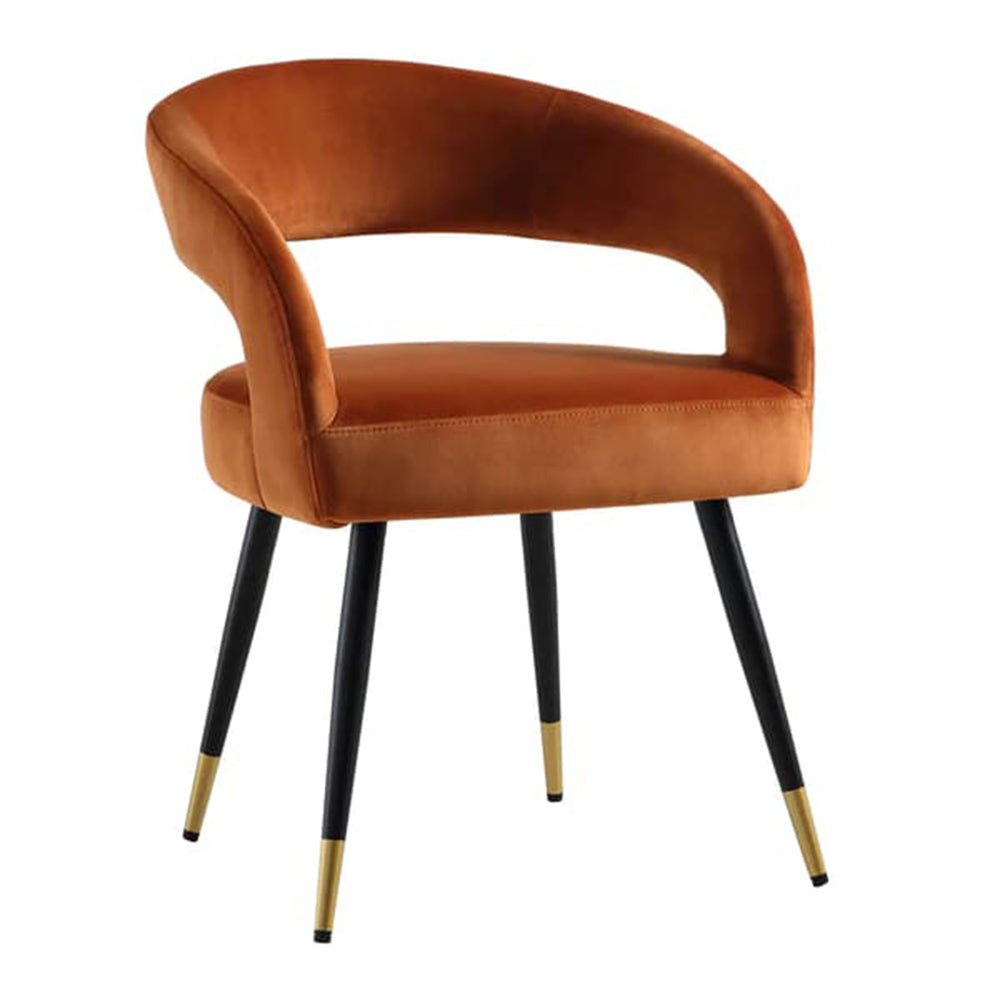 Bentlee Accent Chair Orange | Upholstered Accent Chair Rust Orange